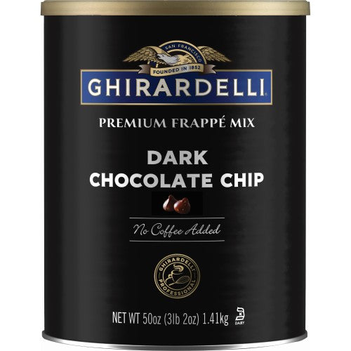 Ghirardelli Premium Frappe Mix - 3.12 lb. Can: Dark Chocolate Chip