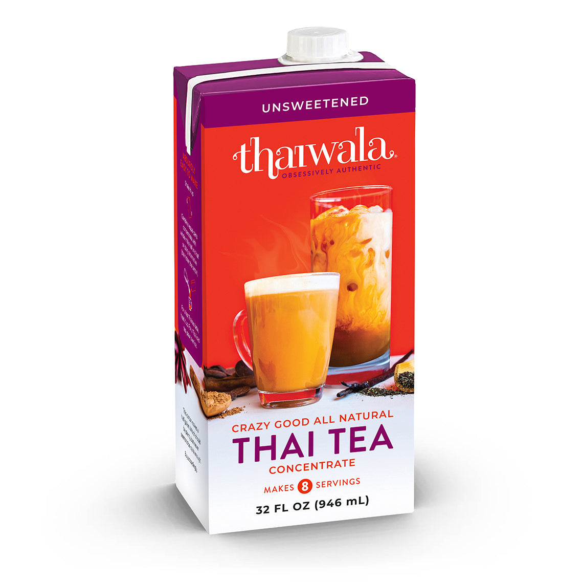 Thaiwala Thai Tea Concentrate: Unsweetened - 32oz Carton-1