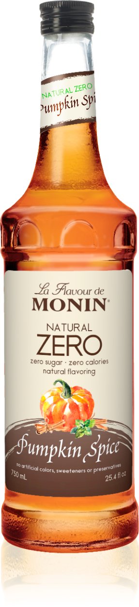 Monin Zero Calorie Flavored Syrups - 750 ml. Glass Bottle: Pumpkin Spice