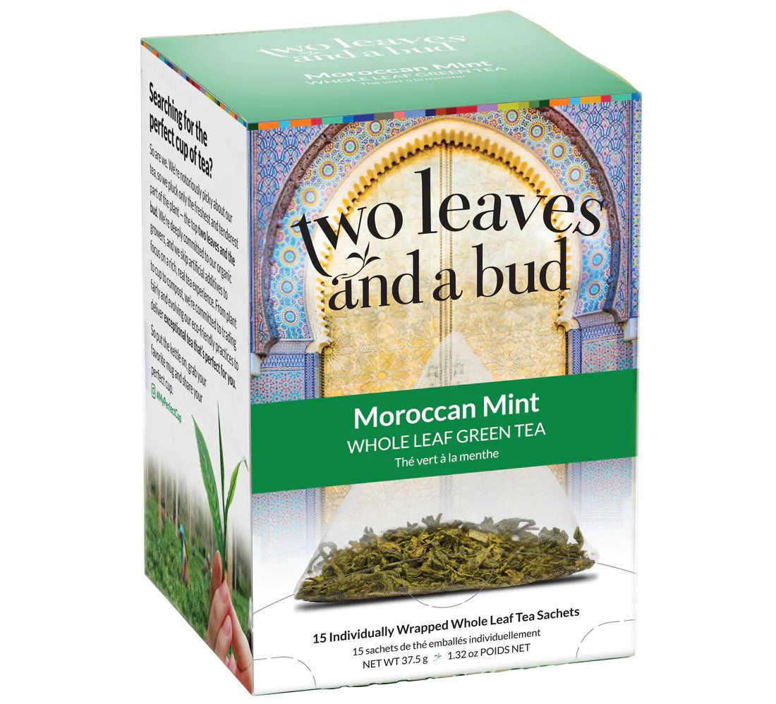 Two Leaves Tea - Box of 15 Tea Sachets: Moroccan Mint (Limited Edition)