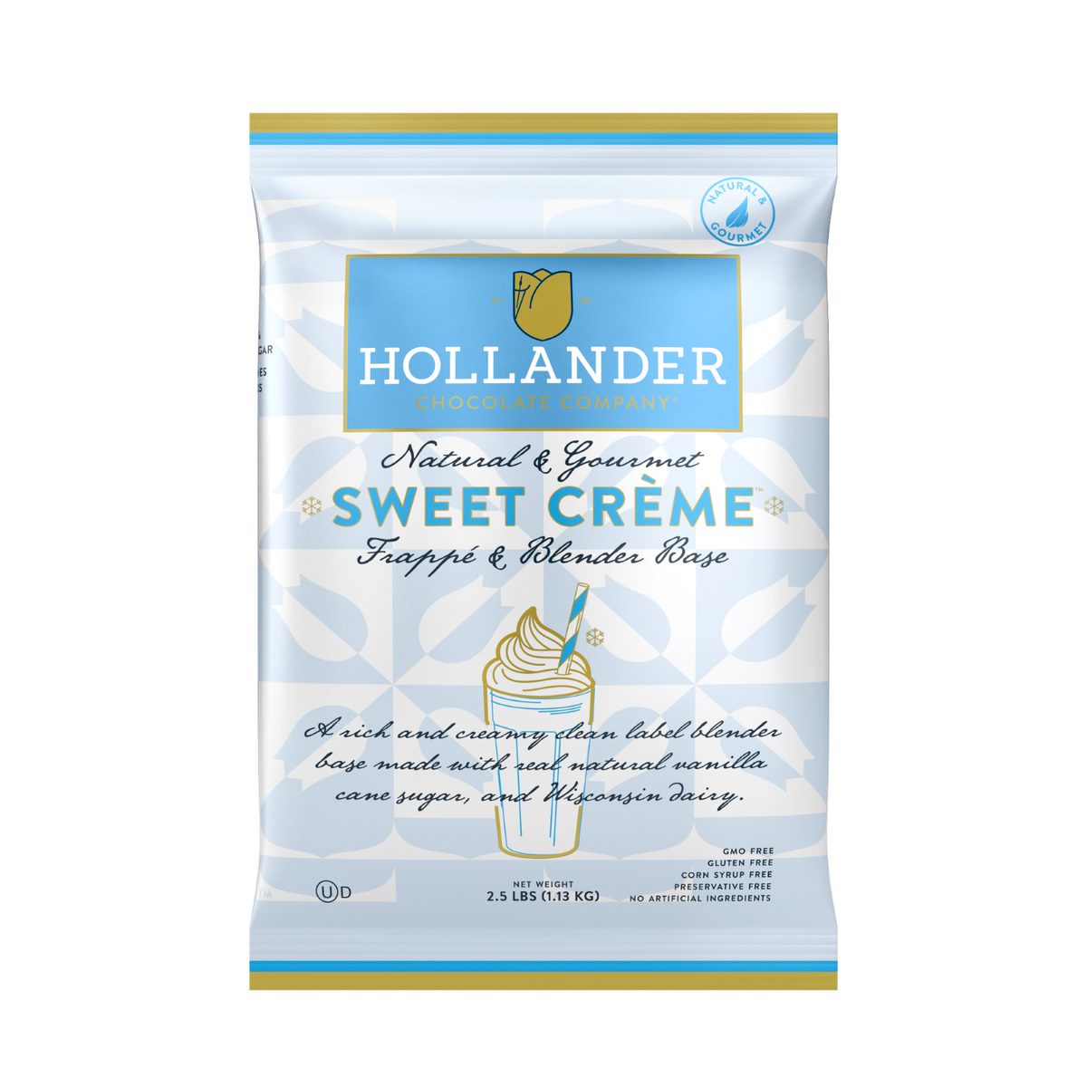 Hollander Creme Frappe & Blender Base - 2.5 lb. Bulk Bag:  Sweet Creme