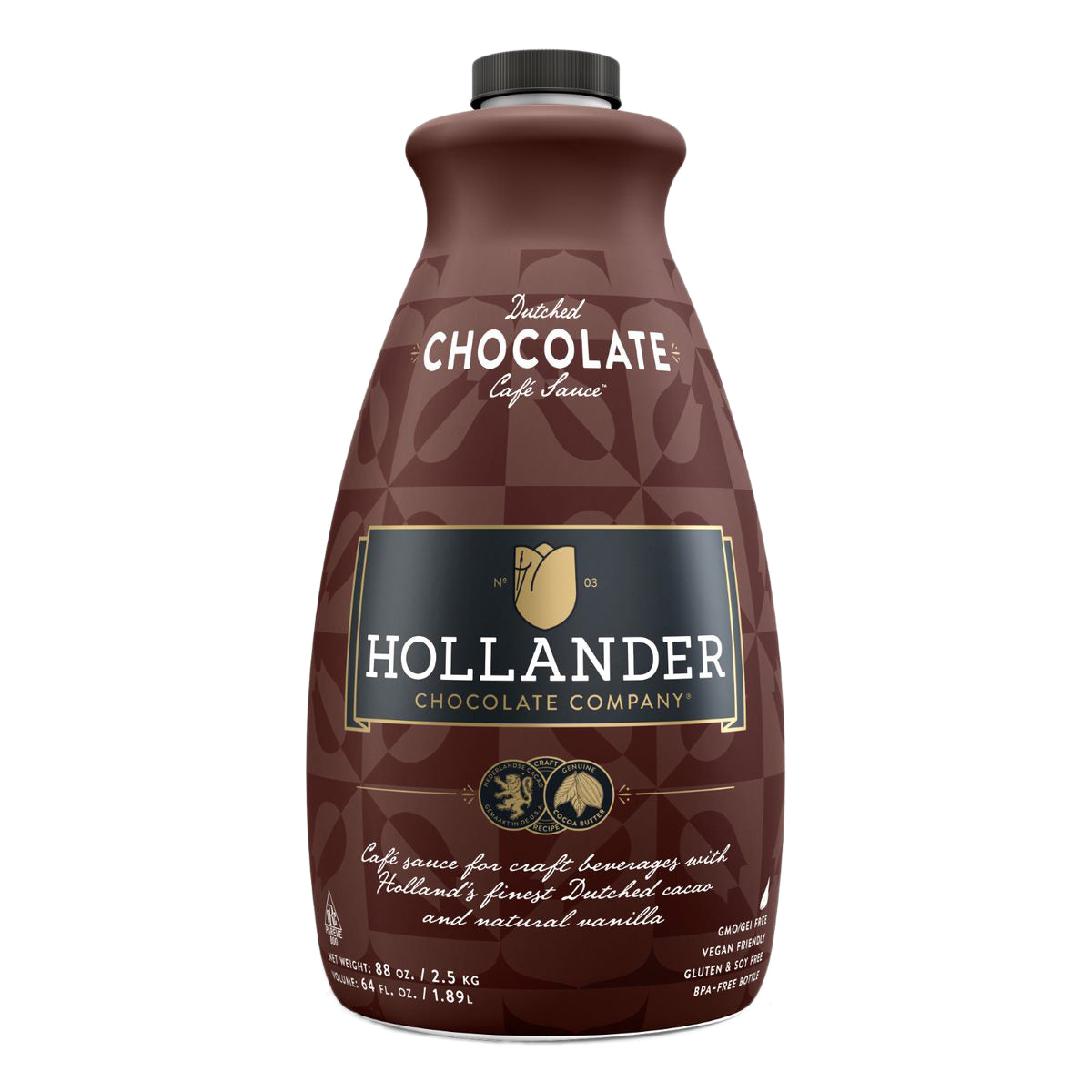 Hollander Sauce - 64 oz. Bottle: Dutched Chocolate