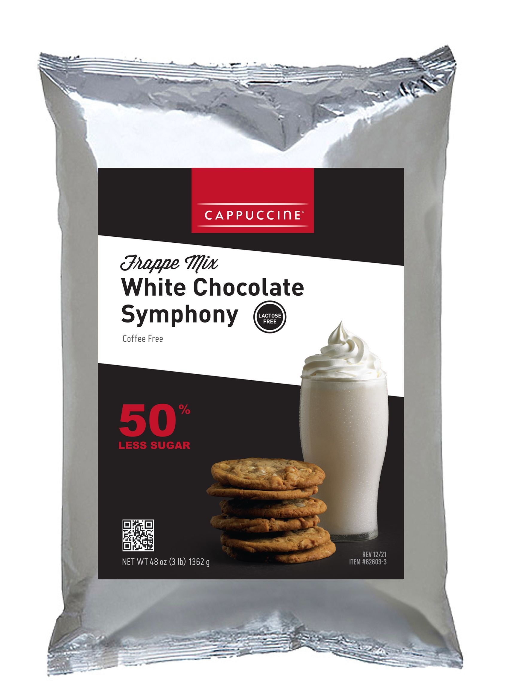 Cappuccine Frappe Mix - 3 lb. Bulk Bag: White Chocolate Symphony 50% Less Sugar