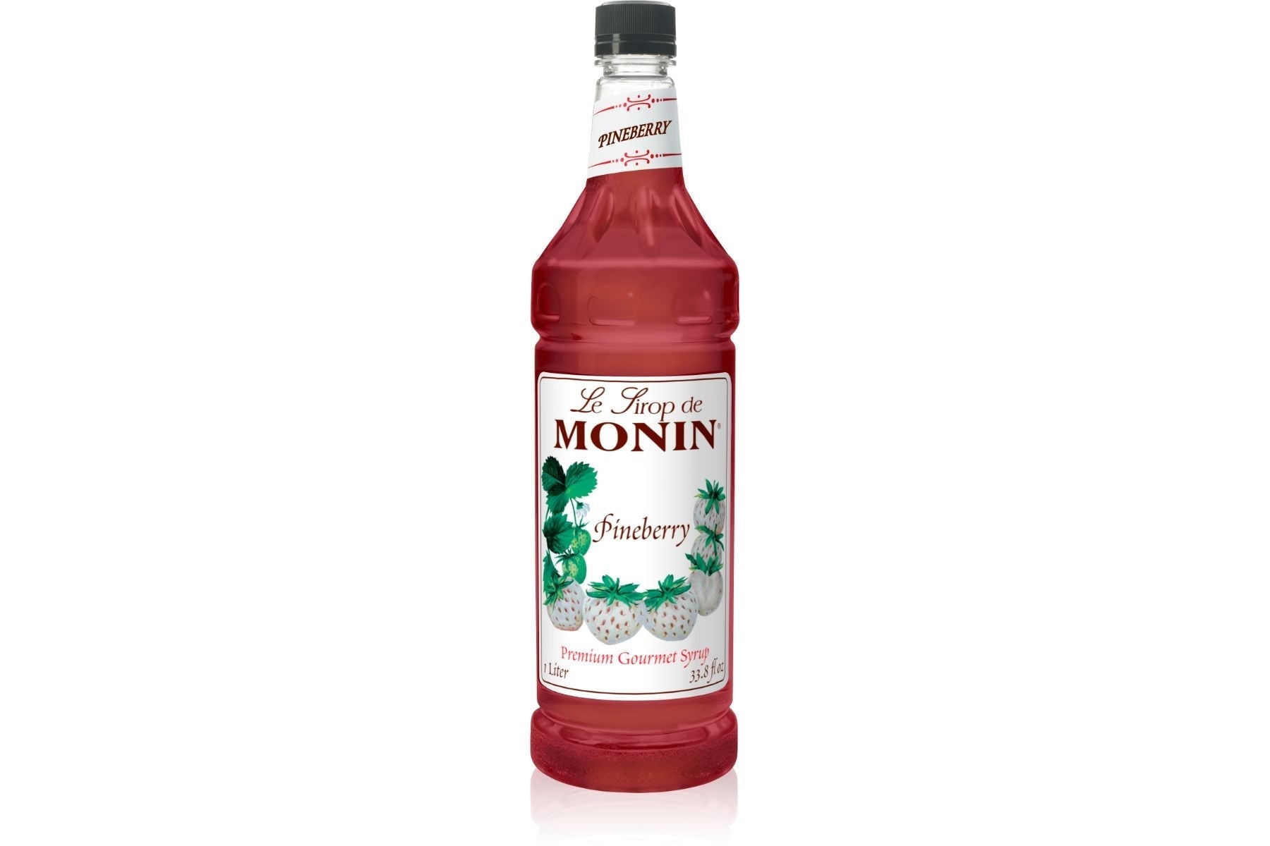 Monin Classic Syrup - 1L Plastic Bottle: Pineberry
