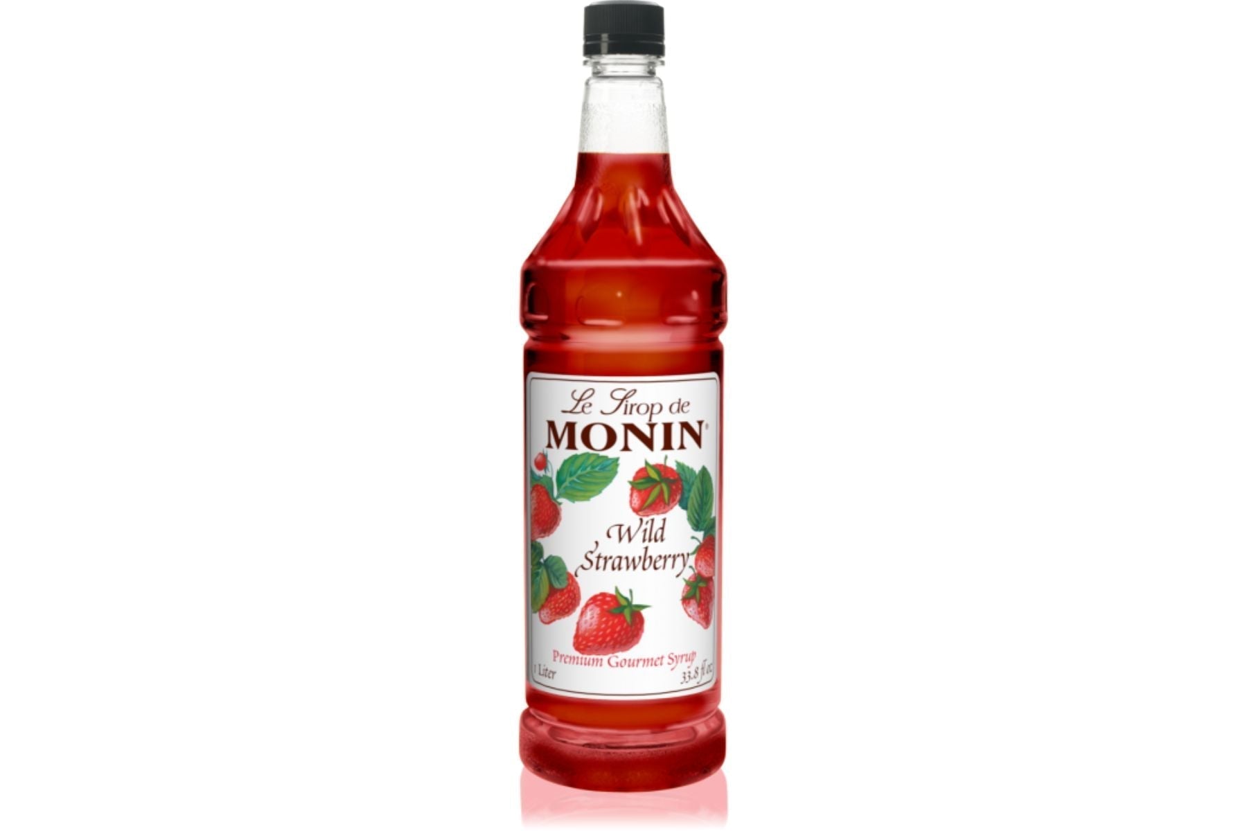 Monin Classic Syrup - 1L Plastic Bottle: Wild Strawberry