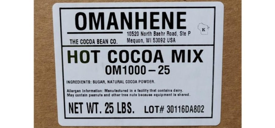 Omanhene Hot Choco Powder - 25 lb. Bulk Box