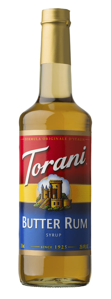 Torani Classic Flavored Syrups - 750 ml Glass Bottle: Butter Rum