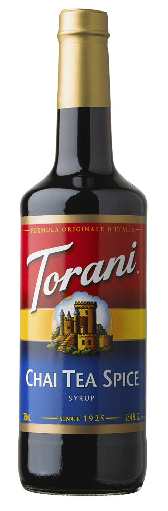 Torani Classic Flavored Syrups - 750 ml Glass Bottle: Chai Tea Spice