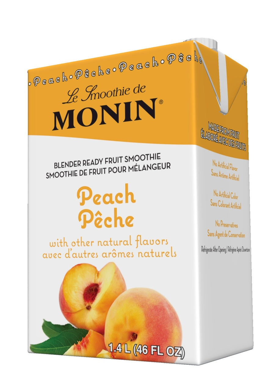 Monin Fruit Smoothies: 46oz Carton: Peach