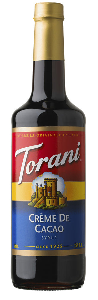 Torani Classic Flavored Syrups - 750 ml Glass Bottle: Crème de Cacao