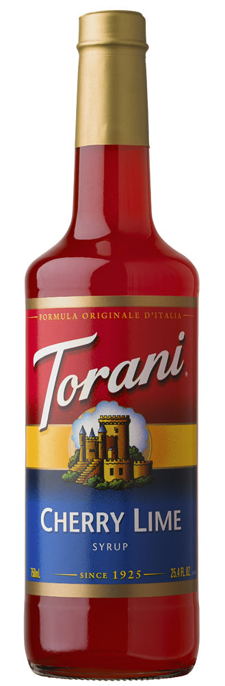 Torani Classic Flavored Syrups - 750 ml Glass Bottle: Cherry Lime