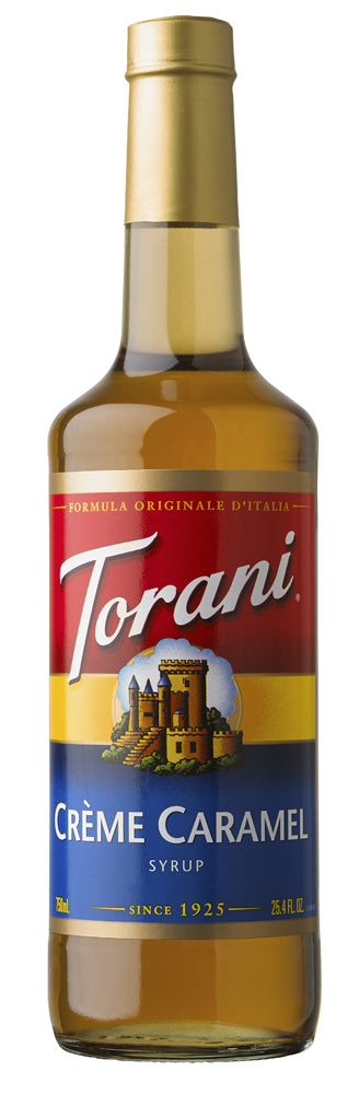 Torani Classic Flavored Syrups - 750 ml Glass Bottle: Crème Caramel
