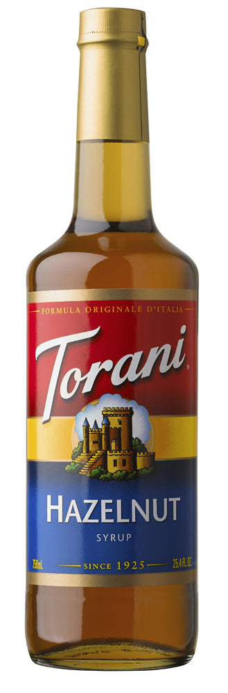 Torani Classic Flavored Syrups - 750 ml Glass Bottle: Hazelnut