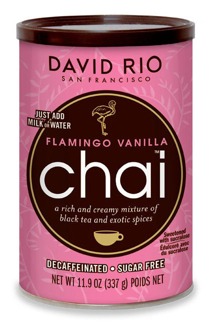 David Rio Chai (Endangered Species) - 14oz Canister: Flamingo Vanilla Decaf Sugar Free