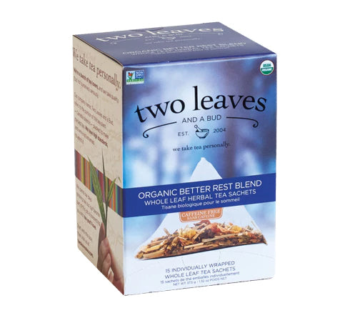 Two Leaves Tea - Box of 15 Tea Sachets: Organic Better Rest