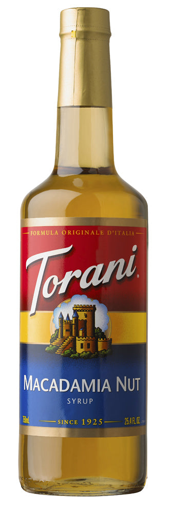 Torani Classic Flavored Syrups - 750 ml Glass Bottle: Macadamia Nut