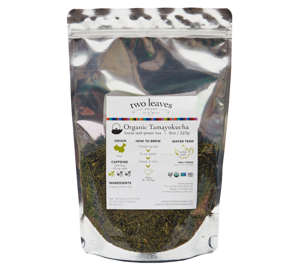 Two Leaves Tea: Organic Tamayokucha - 1/2 lb. Loose Tea in a Resealable Sleeve