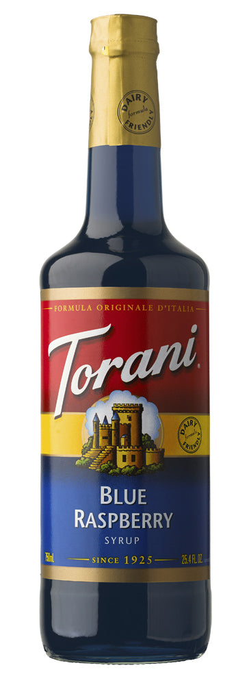 Torani Classic Flavored Syrups - 750 ml Glass Bottle: Blue Raspberry
