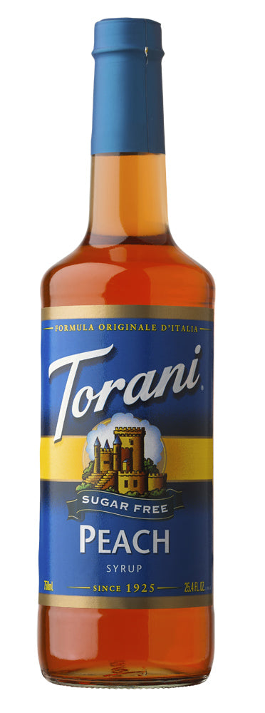 Torani Sugar Free Flavored Syrups - 750 ml Glass Bottle: Peach