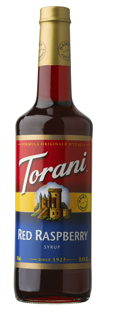 Torani Classic Flavored Syrups - 750 ml Glass Bottle: Red Raspberry