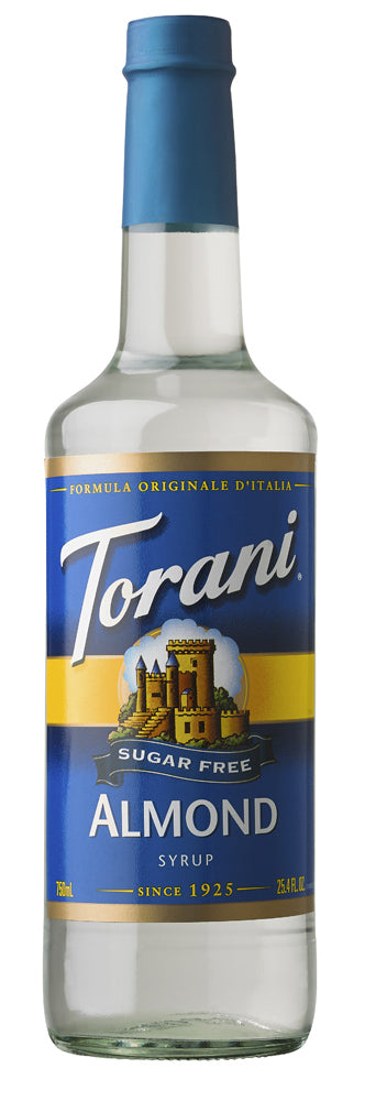 Torani Sugar Free Flavored Syrups - 750 ml Glass Bottle: Almond