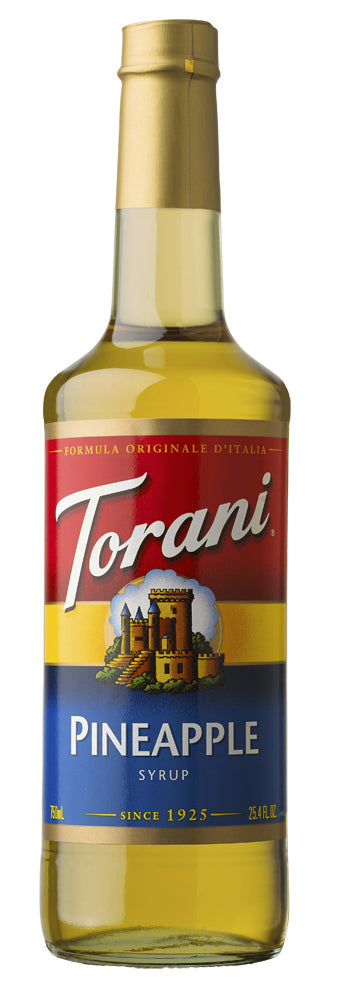 Torani Classic Flavored Syrups - 750 ml Glass Bottle: Pineapple