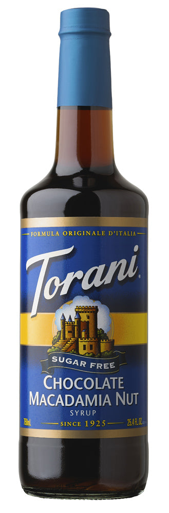Torani Sugar Free Flavored Syrups - 750 ml Glass Bottle: Chocolate Macadamia Nut