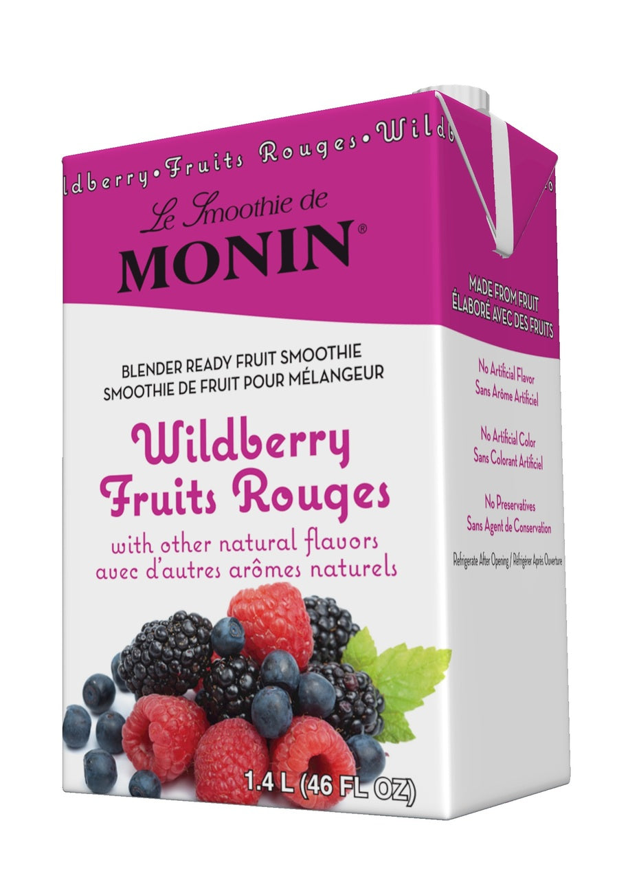 Monin Pour-Over Fruit Smoothies (Tropical): 46oz Carton: Wildberry