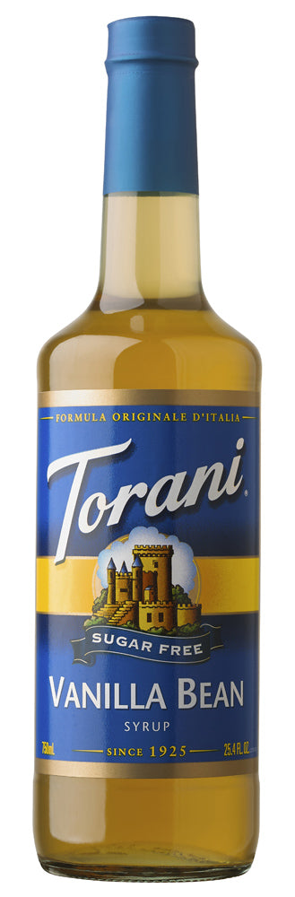 Torani Sugar Free Flavored Syrups - 750 ml Glass Bottle: Vanilla Bean