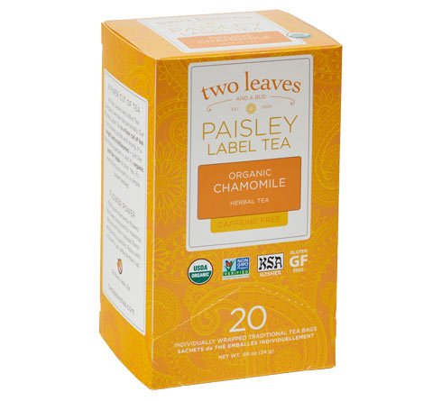 Two Leaves Tea - Box of 20 Paisley Label Tea Bags: Chamomile