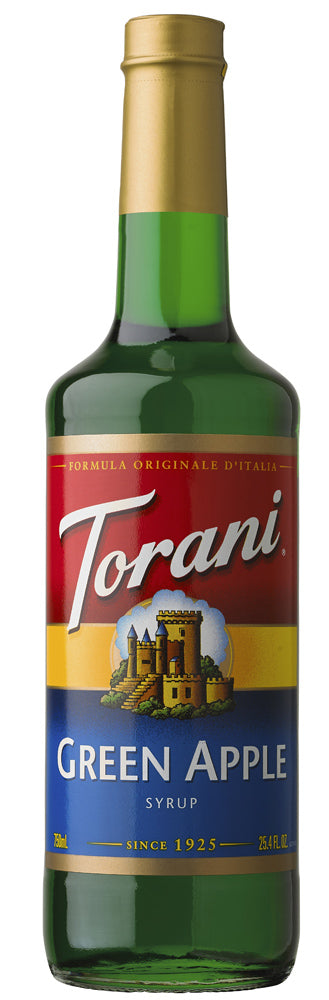Torani Classic Flavored Syrups - 750 ml Glass Bottle: Green Apple