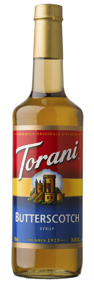 Torani Classic Flavored Syrups - 750 ml Glass Bottle: Butterscotch