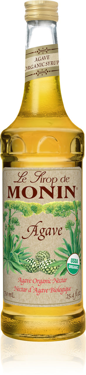 Monin Organic Flavored Syrups - 750 ml. Glass Bottle: Agave (Organic)