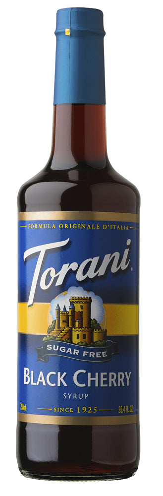 Torani Sugar Free Flavored Syrups - 750 ml Glass Bottle: Black Cherry