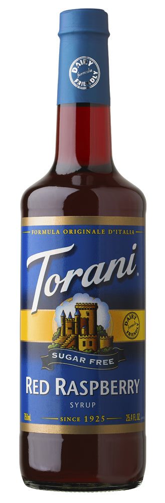 Torani Sugar Free Flavored Syrups - 750 ml Glass Bottle: Red Raspberry-1