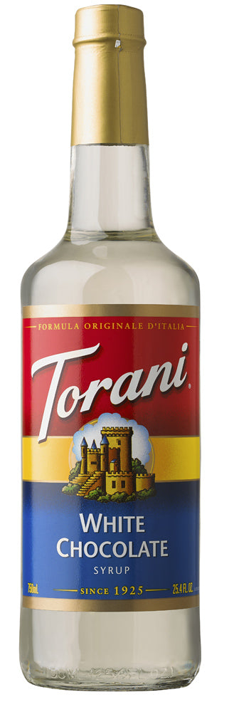 Torani Classic Flavored Syrups - 750 ml Glass Bottle: White Chocolate