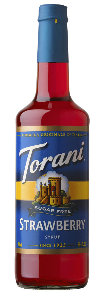 Torani Sugar Free Flavored Syrups - 750 ml Glass Bottle: Strawberry-1