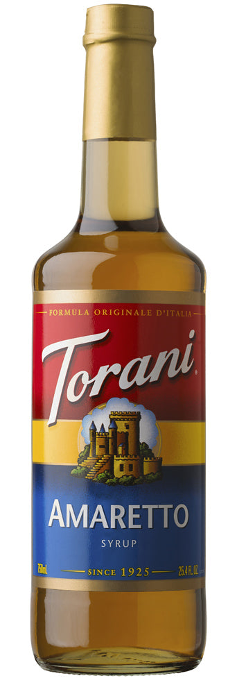 Torani Classic Flavored Syrups - 750 ml Glass Bottle: Amaretto