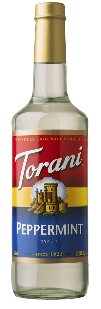 Torani Classic Flavored Syrups - 750 ml Glass Bottle: Peppermint