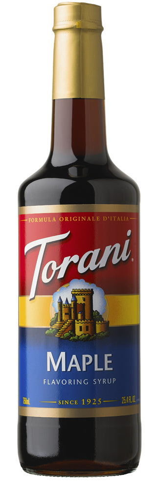 Torani Classic Flavored Syrups - 750 ml Glass Bottle: Maple Flavor
