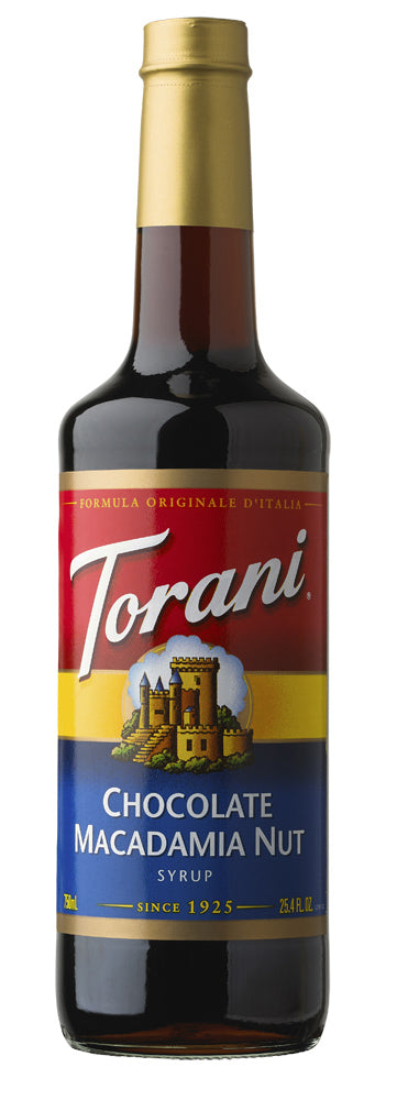 Torani Classic Flavored Syrups - 750 ml Glass Bottle: Chocolate Macadamia Nut-1