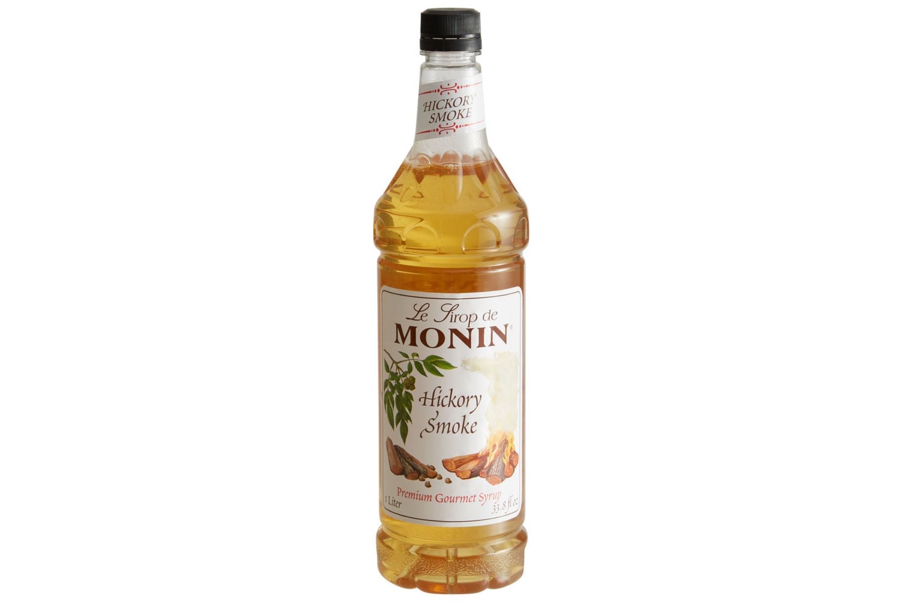 Monin Classic Syrup - 1L Plastic Bottle: Hickory Smoke