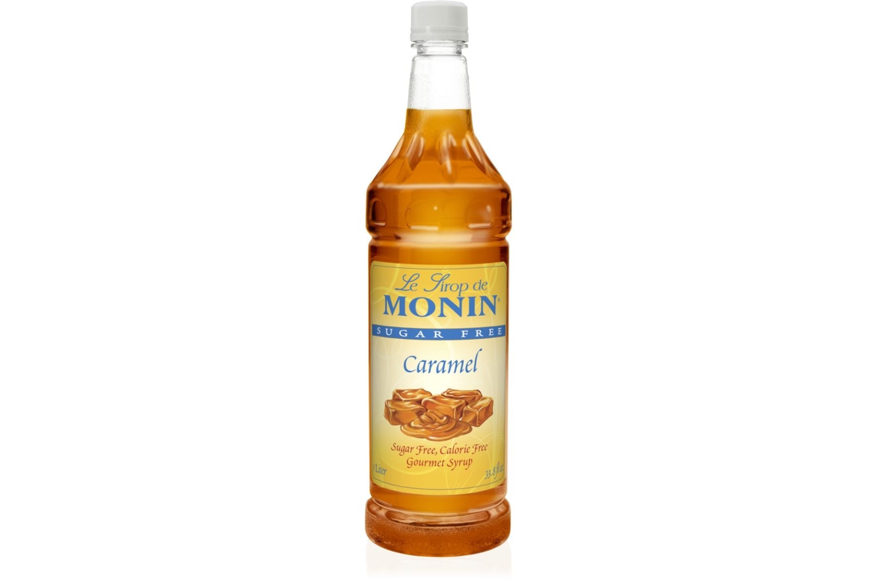Monin  Sugar Free Flavored Syrups - 1L Plastic Bottle: Caramel (Sugar Free)