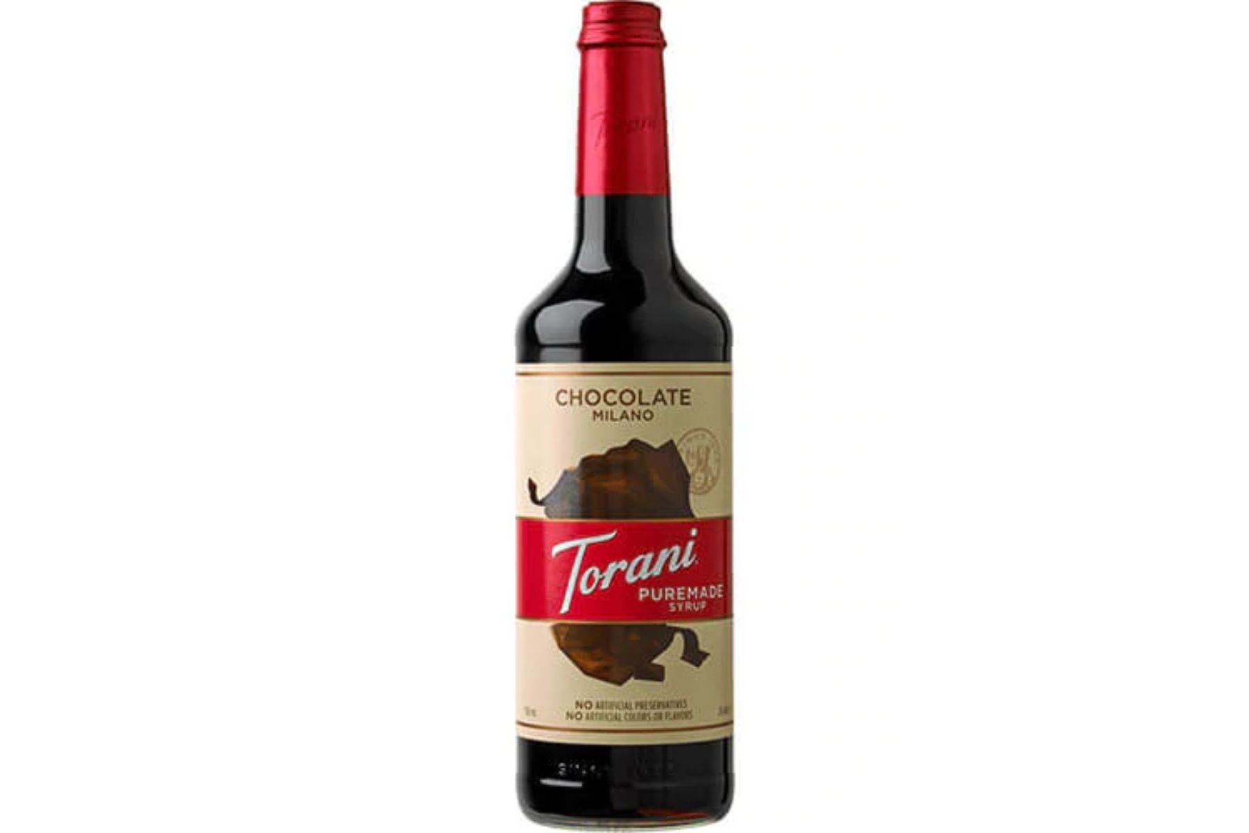 Torani 750ml Puremade Chocolate Milano Syrup (Glass)
